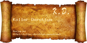 Koller Dorottya névjegykártya